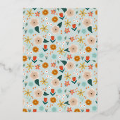 Girls Cute Elegant Floral Wildflower Baby shower Folie Uitnodiging (Achterkant)