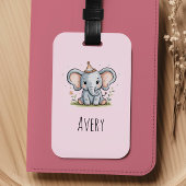 Girls Cute Elephant Kids Bagagelabel
