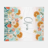 Girls Cute en Elegant Floral Botanical Spring Fleece Deken (Voorkant (Horizontaal))