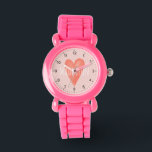 Girls Cute en Girly Waterverf Pink Heart Kinder Horloge<br><div class="desc">Dit schattige en griezelige kinder horlogeontwerp is voorzien van een roze waterverf hart met duidelijke getallen, en kan gepersonaliseerd worden met je meisjesnaam. Het perfecte meisjescadeau voor elk kind of elke peuter die de tijd leert vertellen!</div>