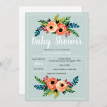 Girls Cute Floral Botanical Baby shower
