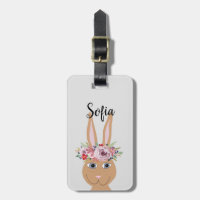 Girls Cute Floral Waterverf Bunny Rabbit