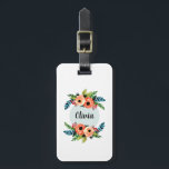 Girls Cute Floral Waterverf Flowers & Name Kinder Bagagelabel<br><div class="desc">Dit elegante en trendy bloemenbloemenontwerp is voorzien van schattige waterverf bagagelabels, en heeft ruimte voor u om uw meisjesnaam in een met de hand geschreven lettertype te schrijven. Het perfecte botanische geschenk voor de eerste reis van je meisje, of als cadeau voor een bloemliefhebber. Bekijk ons collectie voor het bijpassende...</div>