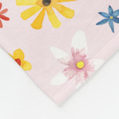 Girls Cute Flower Pattern Monogram en Name Kinder Fleece Deken (Hoek)