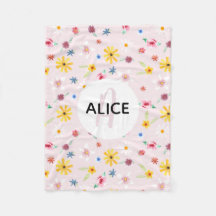 Girls Cute Flower Pattern Monogram en Name Kinder