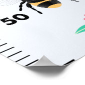 Girls Cute Flowers en Bee CM Growth Chart Poster (Hoek)