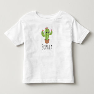 Girls Cute Kawaii Cactus Plant and Name Kinder Shirts