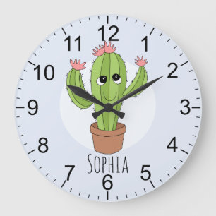 Girls Cute Kawaii Cactus Plant en Name Kinder Grote Klok