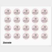 Girls Cute Kitten Cat Baby shower Ronde Sticker (Vel)