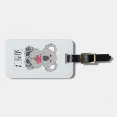 Girls Cute Koala Beer Cartoon en Name Kinder Bagagelabel (Voorkant horizontaal)