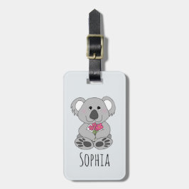 Girls Cute Koala Beer Cartoon en Name Kinder Bagagelabel