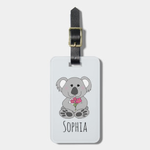 Girls Cute Koala Beer Cartoon en Name Kinder Bagagelabel