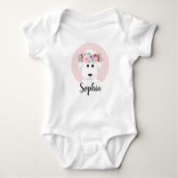 Girls Cute Lamb Waterverf Flowers en Name