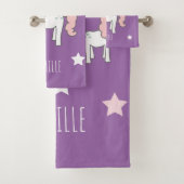 Girls Cute Magical Purple Unicorn  Bad Handdoek (Insitu)