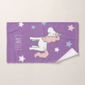 Girls Cute Magical Purple Unicorn  Bad Handdoek (Handdoek)