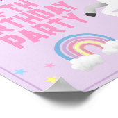 Girls Cute Magical Unicorn Birthday Welcome Sign Poster (Hoek)
