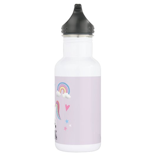 Girls Cute Magical Unicorn, Rainbow & Stars Kinder Waterfles (Rechts)