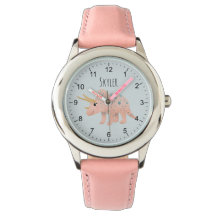 Girls Cute Modern Pink Triceratops Dinosaur Kinder