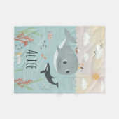 Girls Cute Ocean Orca en Whale Kinder Fleece Deken (Voorkant (Horizontaal))