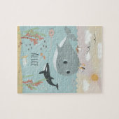 Girls Cute Ocean Orca en Whale Kinder Legpuzzel (Horizontaal)
