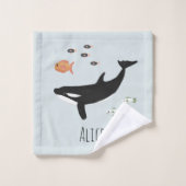 Girls Cute Ocean Whale en Zee Pattern Kinder Bath  Bad Handdoek (Wasdoekje)