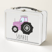 Girls Cute Paarse Boerderij Tractor Kinder (Voorkant)