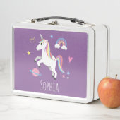 Girls Cute Paarse Magical Unicorn & Name Kinder (In situ)