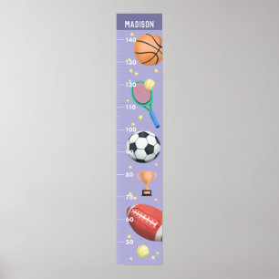 Girls Cute Paarse Metric Sports GroChart Poster