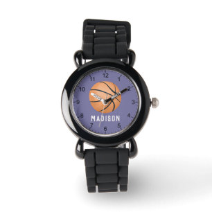 Girls Cute Paarse Sports Basketball Kinder Horloge