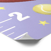 Girls Cute Paarse Sports Growth Chart Poster (Hoek)