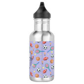 Girls Cute Paarse Sports Monogram Kinder School Waterfles (Rechts)