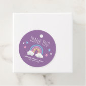 Girls Cute Paarse Unicorn Kinderen Birthday Bedankjes Labels (In situ)