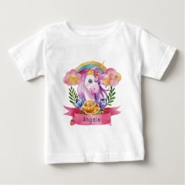 Girls Cute Paarse Unicorn Rainbow