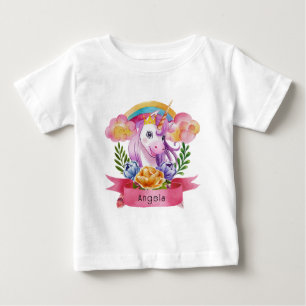 Girls Cute Paarse Unicorn Rainbow