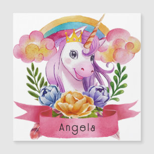 Girls Cute Paarse Unicorn Rainbow