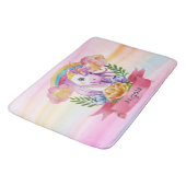 Girls Cute Paarse Unicorn Rainbow Badmat (Gekanteld)