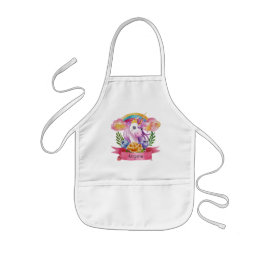 Girls Cute Paarse Unicorn Rainbow Kinder Schort