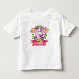 Girls Cute Paarse Unicorn Rainbow Kinder Shirts