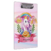 Girls Cute Paarse Unicorn Rainbow Klembord (Rechts)