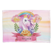 Girls Cute Paarse Unicorn Rainbow