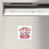 Girls Cute Paarse Unicorn Rainbow Magneet (Insitu (Vaatwasser))