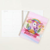Girls Cute Paarse Unicorn Rainbow Planner (Display)