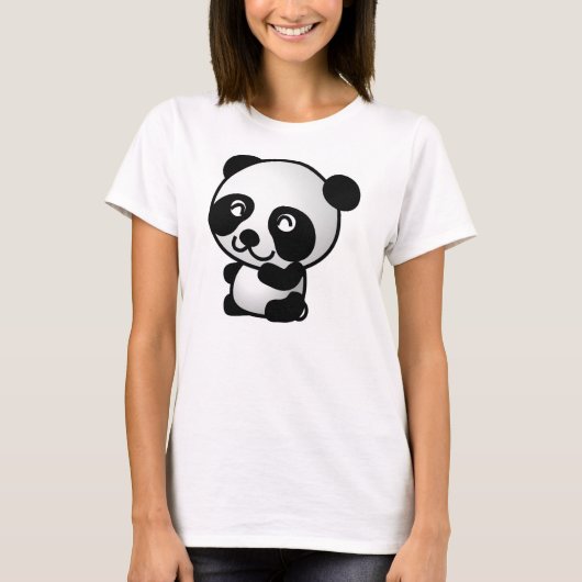 Girls Cute Panda Shirt (Voorkant)
