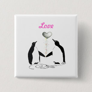 Girls Cute Penguin Tortelduifjes Button Badge