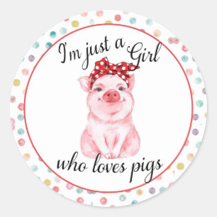 Girls Cute Pig Lover Sticker