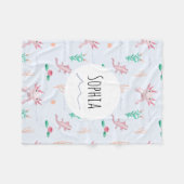 Girls Cute Pink Axolotl River Pattern Kinder Fleece Deken (Voorkant (Horizontaal))