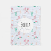 Girls Cute Pink Axolotl River Pattern Kinder Fleece Deken (Voorkant)