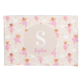Girls Cute Pink Ballerina Gepersonaliseerde Kinder Kussensloop (Voorkant)