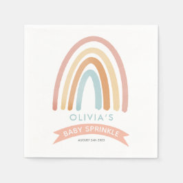 Girls Cute Pink Boho Rainbow Baby Sprinkle Servet