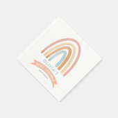 Girls Cute Pink Boho Rainbow Baby Sprinkle Servet (Hoek)